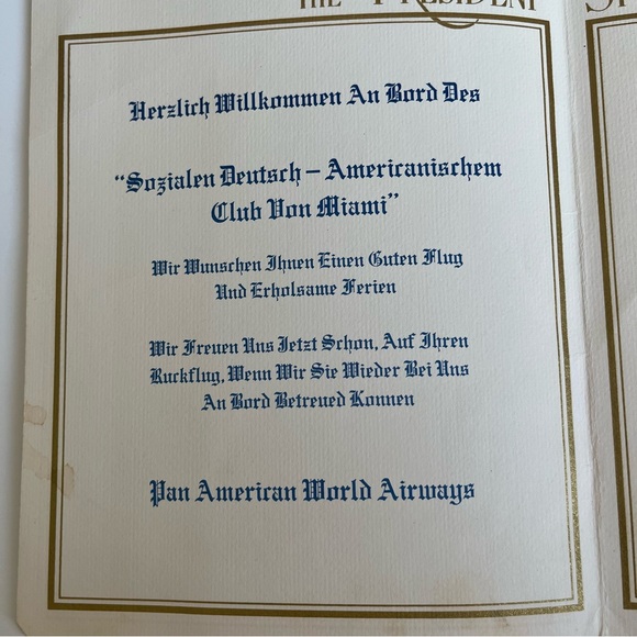 Pan American Cuisine By Maxim's The President Special Diner Clipper Ship 1972 - Picture 4 of 5